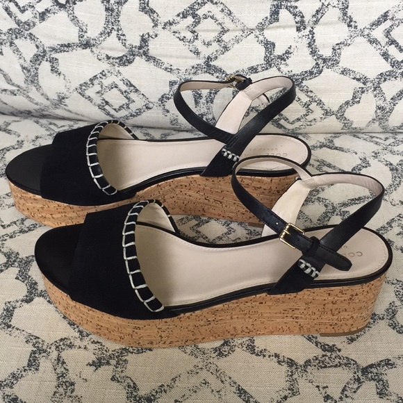 ✨Host Pick✨ Cole Haan suede/leather/cork flat wedge sandals - Picture 2 of 5